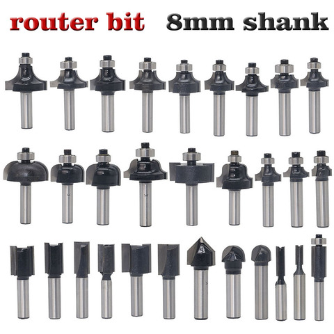 Top Quality 1pc 8mm Shank Round-Over Wood Router Bits Woodworking Tool Endmill With Bearing Milling Cutter Corner Round Over Bit ► Photo 1/6