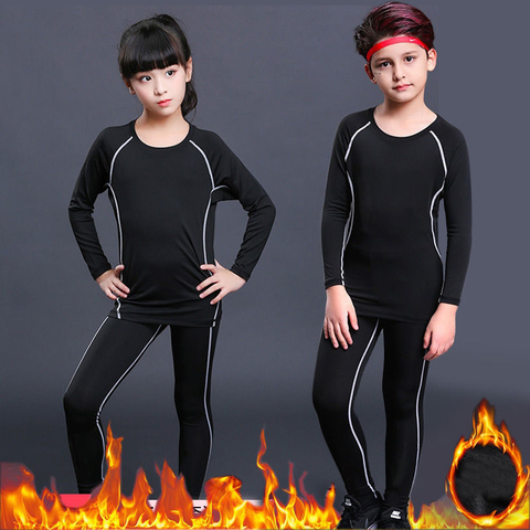 Winter Warm Thermal Underwear Set Children Boys Girls Plus Velvet Warm Thermo Underwear Masculino Long Johns Lucky Johns Fitness ► Photo 1/6