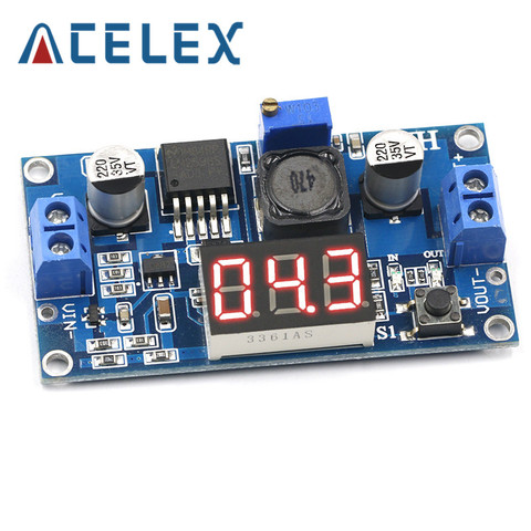 LM2596 BUCK 3A DC-DC Voltage Adjustable Step-Down Power Module + Blue LED Voltmeter ► Photo 1/6