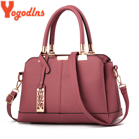 Yogodlns New PU Leather Women bag Shoulder Bag  Tree Branches Metal Decor Solid color feminina Handbag fashion crossbody bag ► Photo 1/6