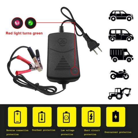 EU/US 12V Car Battery Charger Automobile Motorcycle Smart Battery Charger Portable Auto Trickle Maintainer Boat Motorcycle RV ► Photo 1/6