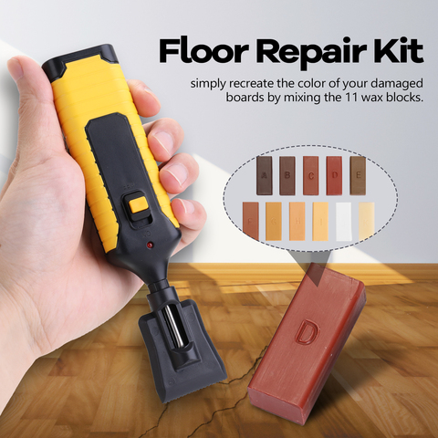 Laminate Repairing Kit Laminate Floor Repair Kit Wax System Floor Worktop Sturdy Casing Chips Scratches Mending Tool Set ► Photo 1/6