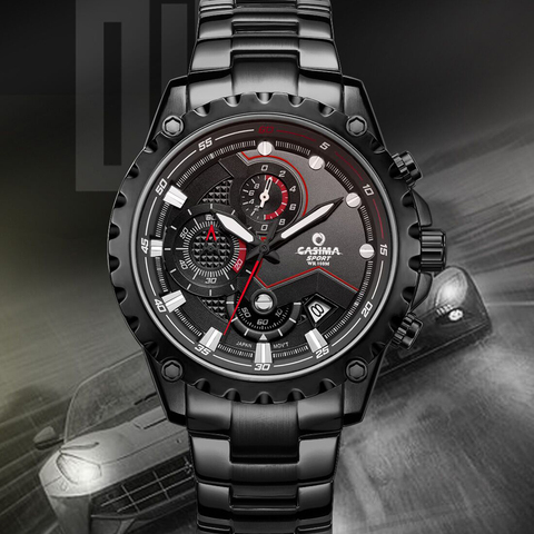 CASIMA Sport chronograph men watches high-end luxury steel full clock full clock to Quartz waterproof large dial shows men #8203 ► Photo 1/6