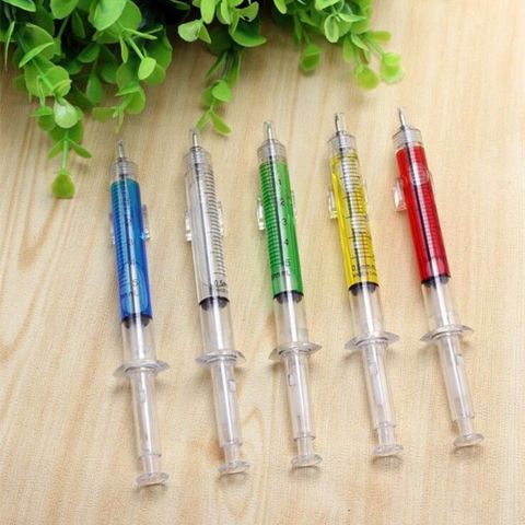 4Pcs Multicolor Syringe Pens Novelty Liquid Syringe Ballpoint Pen Needle Tube Shape Black Ink Ballpoint Ball Point Pen Gift ► Photo 1/6