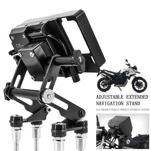 Motorcycle Adjustable Extend Phone Navigation Bracket GPS Plate Phone Stand Holder For BMW F700GS F800GS F650GS G650X F800R ► Photo 1/6