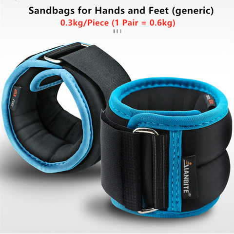 1 Pair 0.6kg Sandbag Weight Training Fitness Equipment Home Gym Wristband Foot Ring Yoga Dance Running Accessories Lose Weight ► Photo 1/6