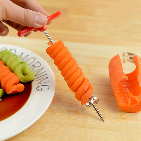 Kitchen Spiral Vegetable Fruit Slicer Carving Roll Cutter Peeler Gadgets  Tools