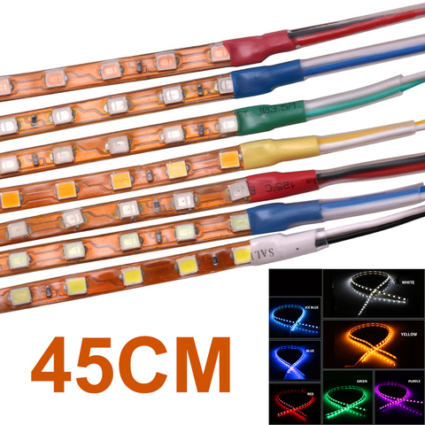 1x 45CM Car DRL Light Auto Decorative Flexible LED Strip Light Car LED Daytime Running Light Car LED Strip Light 12V Waterproof ► Photo 1/6