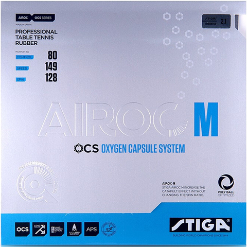 STIGA AIROC-M AIROC-S Table Tennis Rubber Spin Speed Blue Sponge pimples in ping pong sponge ► Photo 1/6