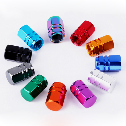 4pcs Aluminum Hex Tire Valve Stem Caps Hexagon Car Tyre Valve Covers for US Valves Car-styling Parts Accessories freeshipping ► Photo 1/4