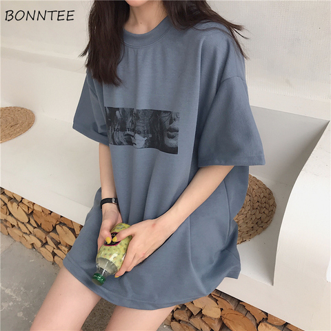 T-shirts Women Printed Korean Style All-match Trendy Simple Womens Daily Short Sleeve High Quality Hot Sale Harajuku 2022 New ► Photo 1/6