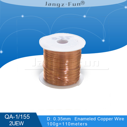 100Grams 110meters Polyurethane Enameled Copper Wire Diameter 0.35MM Varnished Copper Wires QA-1/155 2UEW Transformer Jumper ► Photo 1/4