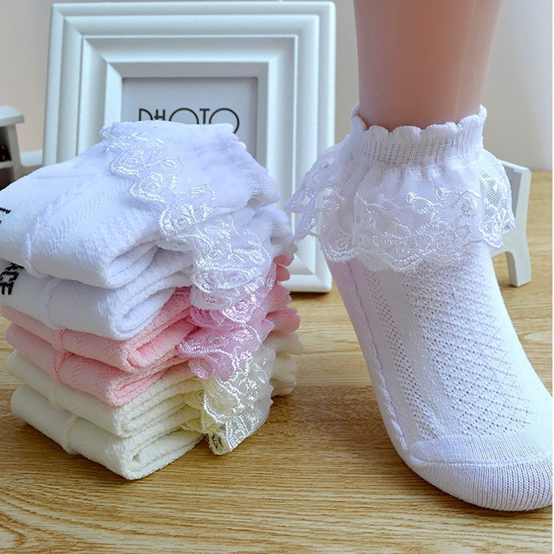 Toddler baby girls princess bowknot sock kids lace ruffle ankle socks lovely Z 