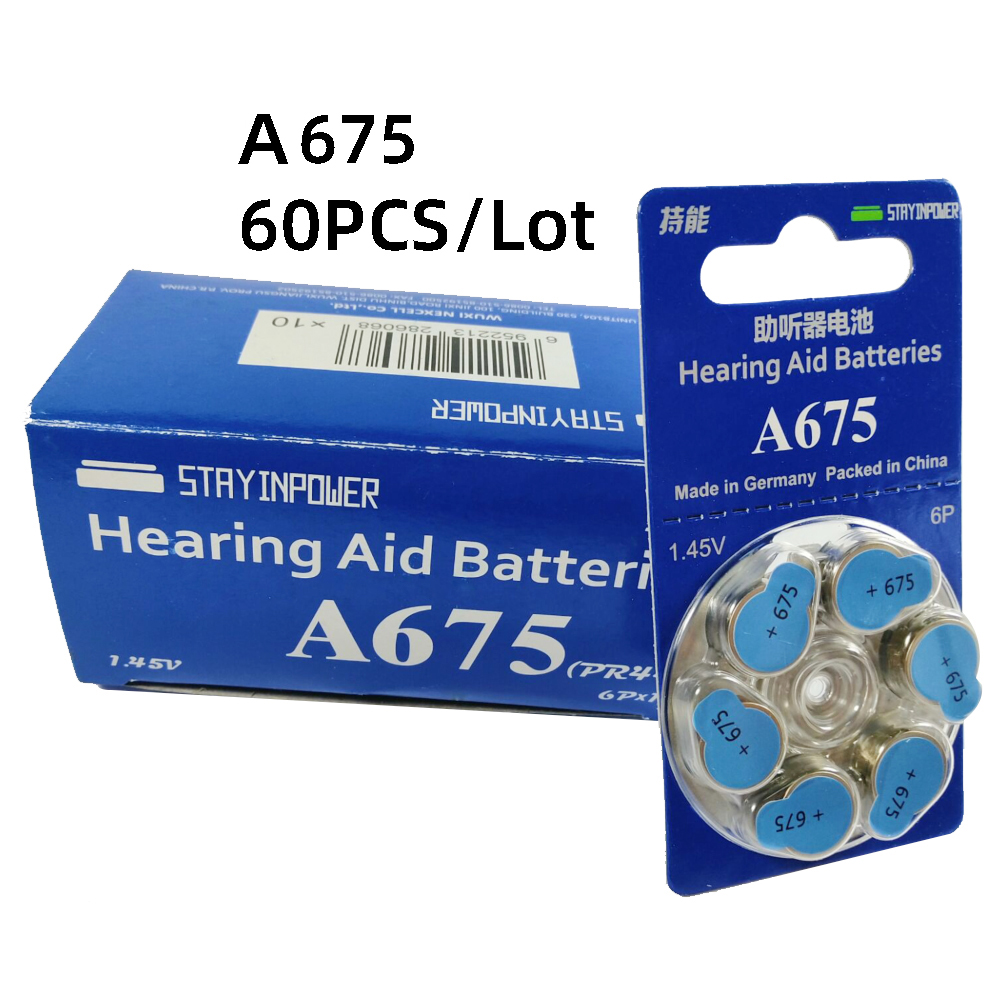 Buy Online 60 Pcs Stay In Power Zinc Air Hearing Aid Batteries A675 675a 675 P675 Pr44 Hearing Aid Battery A675 For Hearing Aids Alitools