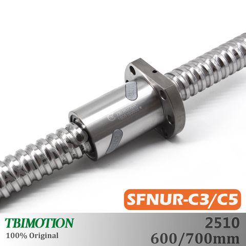 TBI Motion SFNU2510 C3 C5 Ground 10mm lead Ball Screw 600mm 700mm Professional thread shaft High Precision Flange CNC MAXTENSO ► Photo 1/5