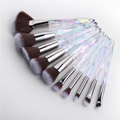 FLD Diamond Fan Makeup Brushes Powder Foundation Eyeshadow Eyebrow for Face Cosmetics Make Up Brush Set Brochas Maquillajes ► Photo 1/6