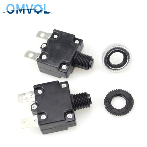2PCS Thermal Circuit Breakers 3A 4A 5A 6A7A 8A 10A 15A 20A 25A 30A mini size thermal overload protector push button switch ► Photo 1/6