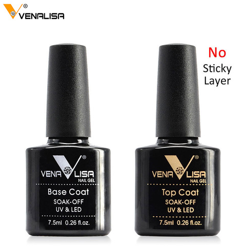 VENALISA Non Cleansing Topcoat CANNI Nail Art 7.5ml Soak off Base Coat Foundation without Sticky Layer No Wipe Top Coat Nail Gel ► Photo 1/6