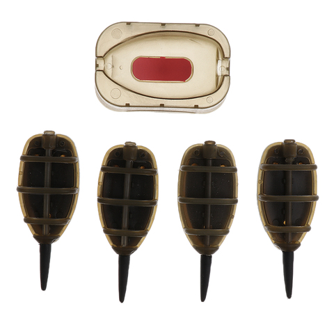 4 Pieces In-line Flat Method Feeder and 1 Mould 20g 25g 30g 35g Carp Fishing Accessories ► Photo 1/6