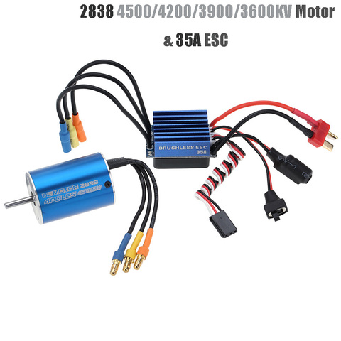 2838 3600KV 4500KV 4P Sensorless Brushless Motor & 35A Brushless ESC Electronic Speed Controller for 1/14 1/16 1/18 RC Car ► Photo 1/4