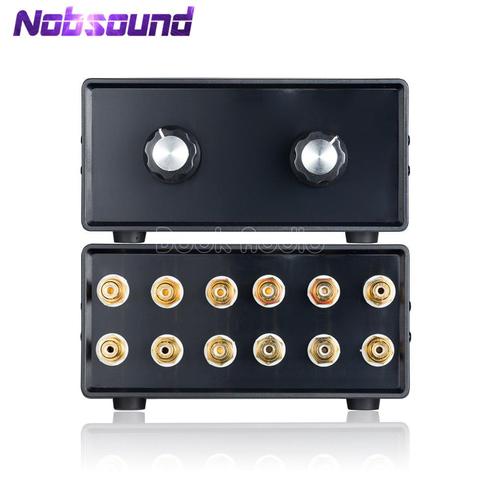 Nobsound Mini HiFi Stereo 4-IN-2-OUT RCA Audio Signal Splitter / Switcher Selector Passive Preamp ► Photo 1/6