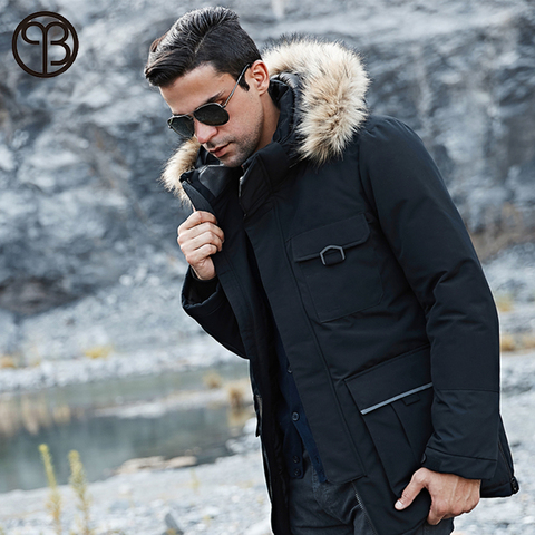 2022 men down jacket men‘s winter coat long parkas white duck down coats fur hooded thick warm joggers tracksuit male outerwear ► Photo 1/6