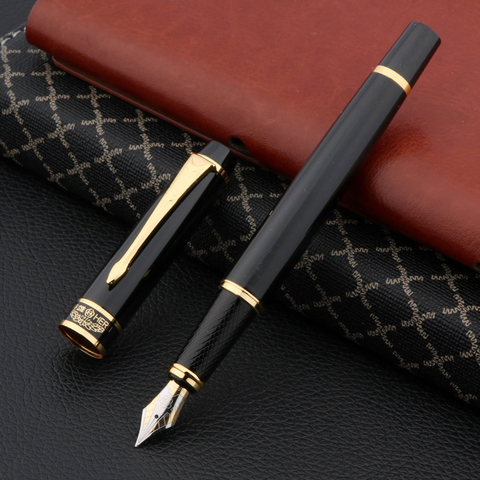 luxury quality brand hero 7032  Fountain Pen GOLDEN black piece Accounting Copper elegante calligraphy pen Office Supplies ► Photo 1/6