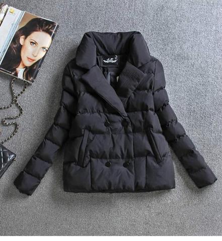 2022 Winter Women Jacket Coat Cotton Clothing Short  New Slim Ladies Warm Parka Black Sutdent Clothes ► Photo 1/6