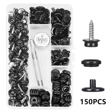 150 Pcs/set Stainless Steel Snap Button Canvas Boat Cover Snap Fastener Socket Screw Tool Kit ► Photo 1/6