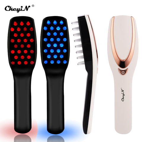 CkeyiN Phototherapy LED Light Hair Growth Comb Vibrating Head Massager Brush Rechargeable Scalp Anti Hair Loss Relieve Fatigue ► Photo 1/6