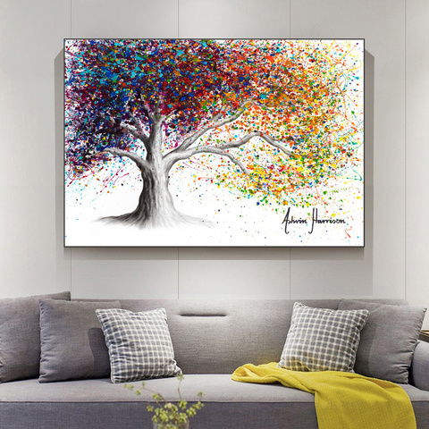 RELIABLI ART Canvas Posters And Prints Colorful Tree Plants Pictures Home Wall Paintings For Living Room Decoration No Frame ► Photo 1/6