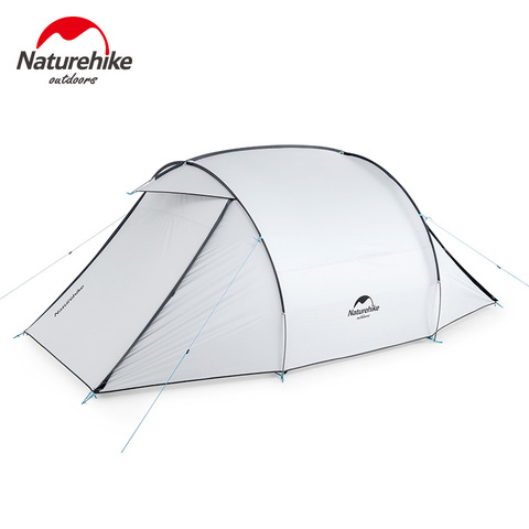 Naturehike Factory sell 3 Persons Large Space Camping Tent Outdoor 2 Way Door Coated Silver Sunscreen Rainproof Family tent ► Photo 1/6