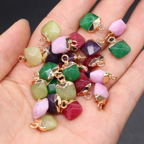 Natural Stone Pendant Square shape Faceted Semi-Precious Exquisite Charm for Jewelry Making DIY Necklace Earrings Accessories ► Photo 1/6