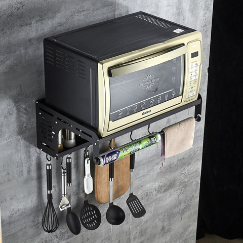 Wall Mounted Microwave Rack Thickened With Installation Tool Space