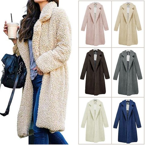 NEDEINS Women Autumn Jacket Coat Women Warm Outerwear Casual Faux Fur Coat Soft Cardigan Femme Winter Coat Wool 2022 ► Photo 1/6