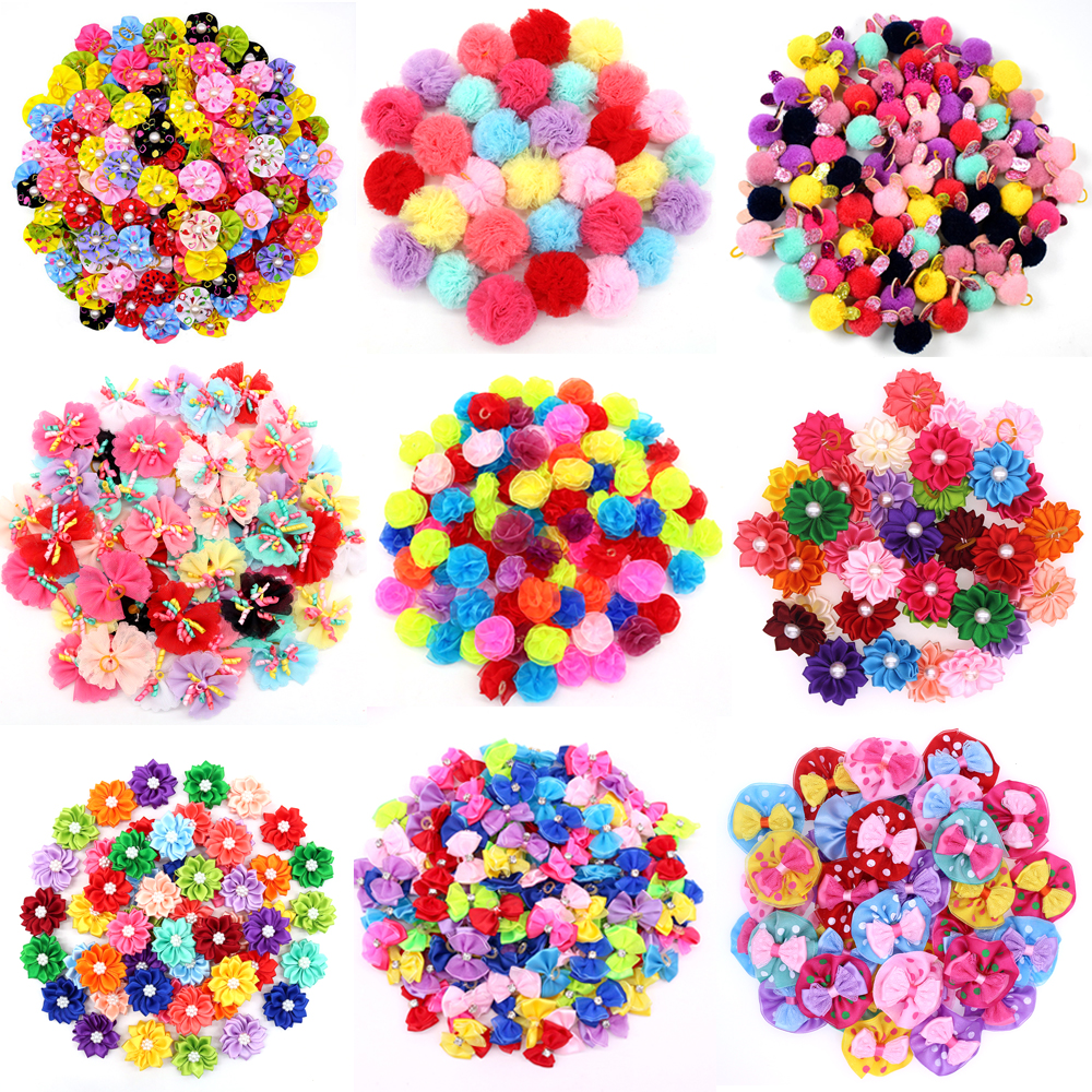 Buy Online 20pcs Cute Handmade Small Puppy Dog Hair Bows Pet Dog Hair Accessories Flower Bows Dog Grooming Bows For Small Dogs Pet Products Alitools