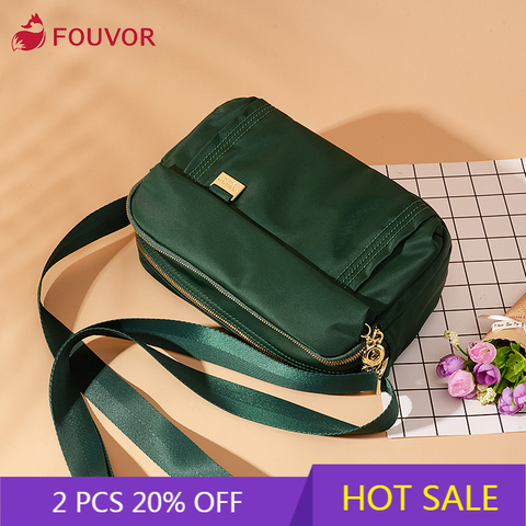 Fouvor Waterproof Nylon Small Zipper Bag Women Simple Wild Canvas Casual Ladies Oxford Shoulder Bag Messenger Bag 6013-06 ► Photo 1/6