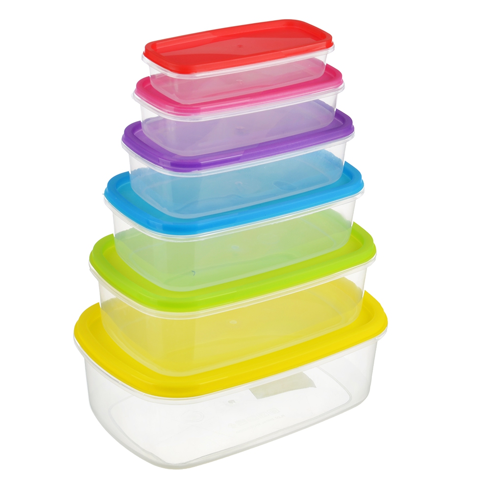 Set of containers 6pcs, plastic, 22x15.5x7.5cm Kitchen supplies ► Photo 1/3