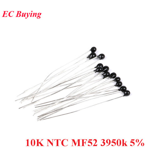 20pcs NTC Thermistor Thermal Resistor MF52 NTC-MF52AT 10K ohm R B Value 3950k 5% Thermal Resistor Temperature Sensor ► Photo 1/5