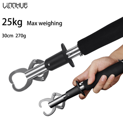 LINNHUE New Fishing Grip Fishing Tools Stainless Steel 30cm Max Weighting 25kg 55lb Gripper Grab Fishing Tackle Accessory Tool ► Photo 1/6