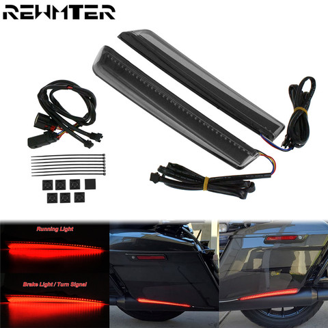 Motorcycle Extended Bag LED Lights Smoke Saddlebag Brake Turn Signal Run Light For Harley Touring 2014-Up Road Street Glide ► Photo 1/6