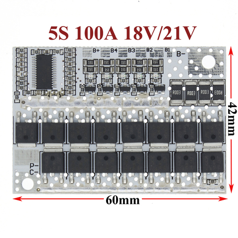 100A 5S BMS LMO/LiFePO4 LiFe Battery Protection Circuit Board Balance Integrated Circuits 18V/21V  ► Photo 1/6