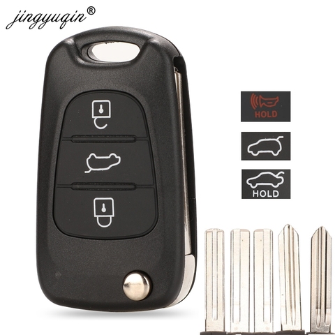 jingyuqin Replace Remote Car Key Shell 3 BT Flip Folding Key Case For Kia K2 K5 Rio 3 Picanto Ceed Cerato Sportage For Hyundai ► Photo 1/4