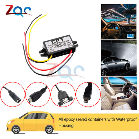 DC-DC 7 -50V to 5V 2A 10W Power Converter Micro Mini USB Step Down Voltage Power Supply Adapter Low Heat Auto Protection for Car ► Photo 1/6