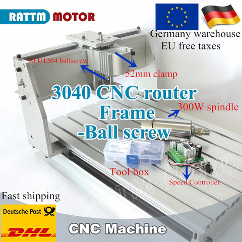 EU ship CNC Engraving router machine 3040 desktop kit with 300w spindle motor and ER11 collet cnc router machines wood ► Photo 1/6