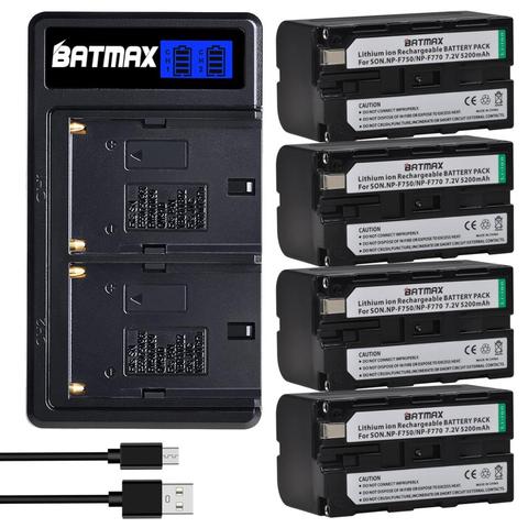 Batmax NP-F750 NP-F770 F750 Battery+New LCD Dual USB Charger for Sony NPF550 NPF960 NPF970 NPF750 NPF770 NPF570 QM91D TRU47E ► Photo 1/6