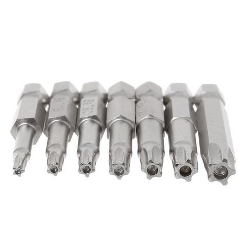 7Pcs Star Drill Bits Screwdriver Magnetic Shank Hand Tools Five-pointed Star Bore T10-T40  ► Photo 1/6