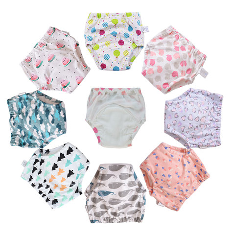 10 Pcs Cotton Reusable Washable Baby Training Pants Kids Underwear Cloth Diaper Nappies Infant Waterproof Potty Training Panties ► Photo 1/6