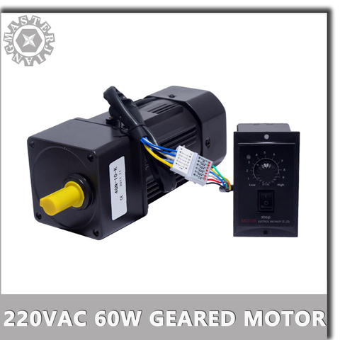 5RK60GN-CF 450-2.7RPM 220V 60W AC Reversible Gear Variable Speed Motor 1:3-1:500 AC Gear Reducer Geared Motor ► Photo 1/6