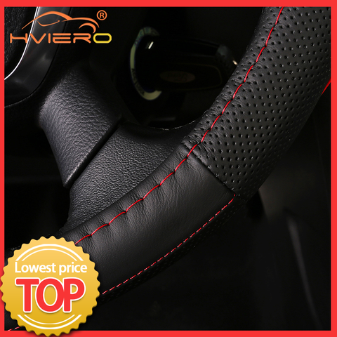 Car Styling DIY Steering Wheel Covers Extremely Soft Leather Braid On Steering-wheel Car Needle Thread 38cm Interior Accessories ► Photo 1/6